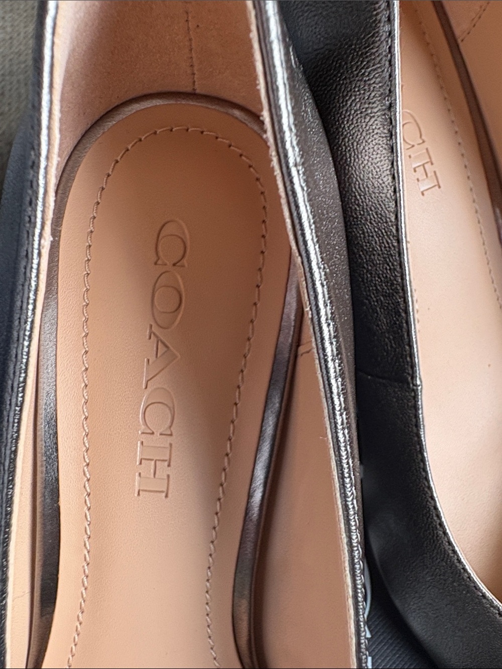 Coach Pewter Metallic Pointed-Toe Pumps - Picture 5 of 8